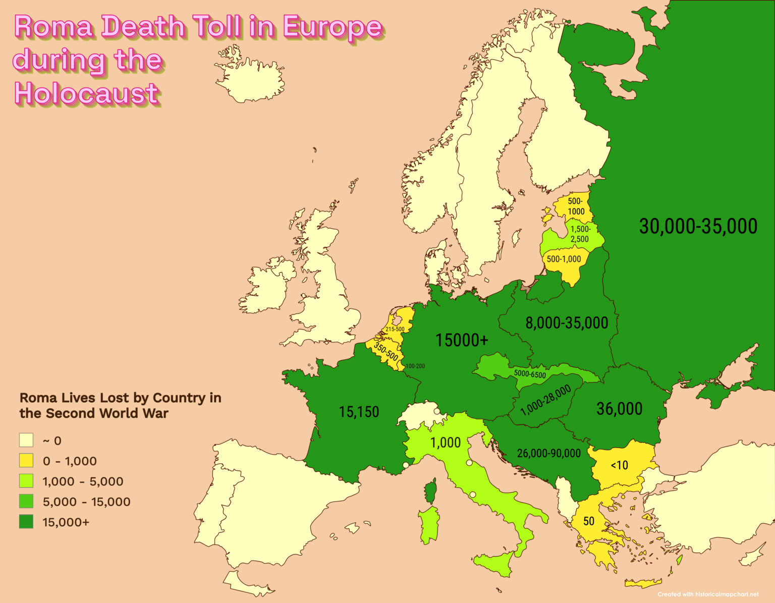 Roma Todesopfer in Europa während des Holocaust (nach Land). Heute, der 2. August, ist Roma Holocaust -Erinnerungstag