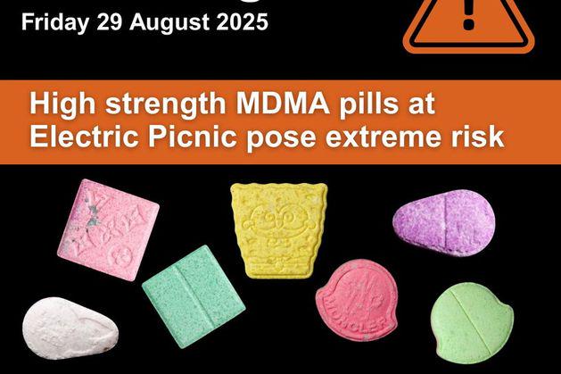Hochfeste MDMA-Pillen bei Electric Picnic Pose Extreme Risiko, warnt HSE
