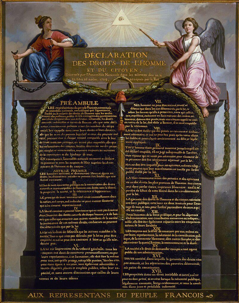 26. August 1789: Die Erklärung der Rechte des Menschen und des Bürgers wird von der Nationalversammlung Frankreichs genehmigt