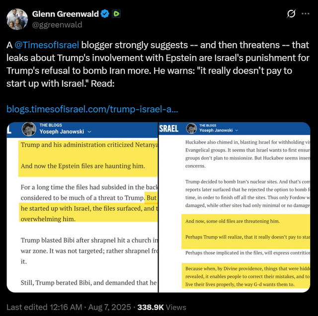 Der zionistische Blogger sagt, dass Trump dafür bestraft wird, dass er seinen Meistern nicht gehorcht hat