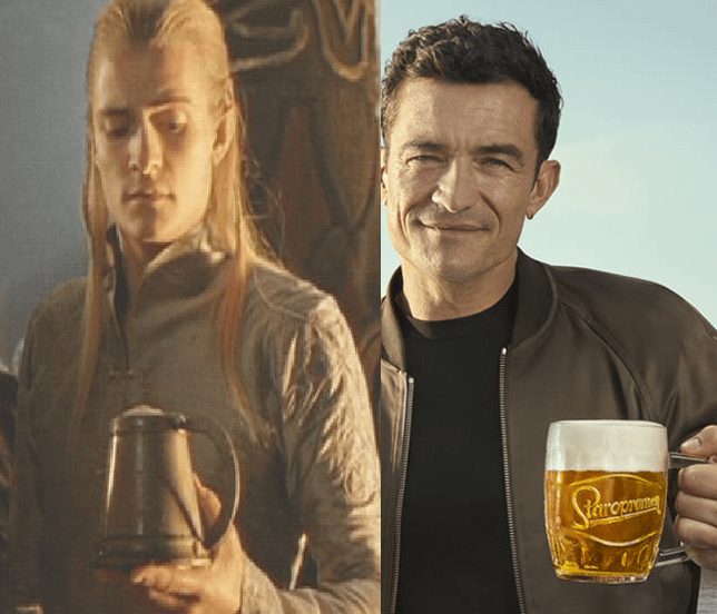 Legolas mit Bier im Jahr 2003 und 2025 einen Werbespot für unser tschechisches Landbier machen
