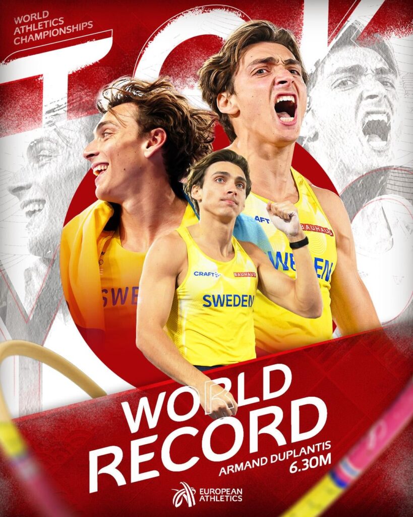 Armand "Mondo" Duplantis stellt einen weiteren Weltrekord auf: 6,30 m bei den World Athletics Championships in Tokio