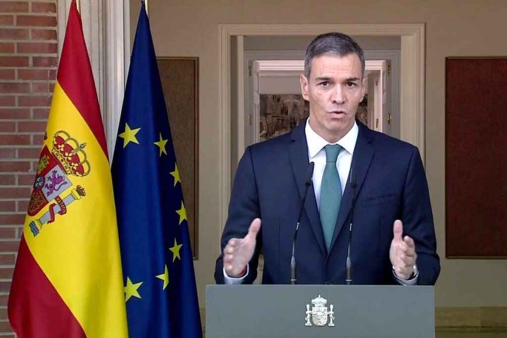 Der Premierminister Spaniens kündigt das gesamte Waffenembargo auf Isrа und Bezeichnungen an, die Angriffe auf Pirestinins ‚gegnerisch‘ Angriffe “ Der Premierminister Spaniens kündigt das gesamte Waffenembargo auf Isrа und Bezeichnungen an, die Angriffe auf Pirestinins 'gegnerisch' Angriffe ''