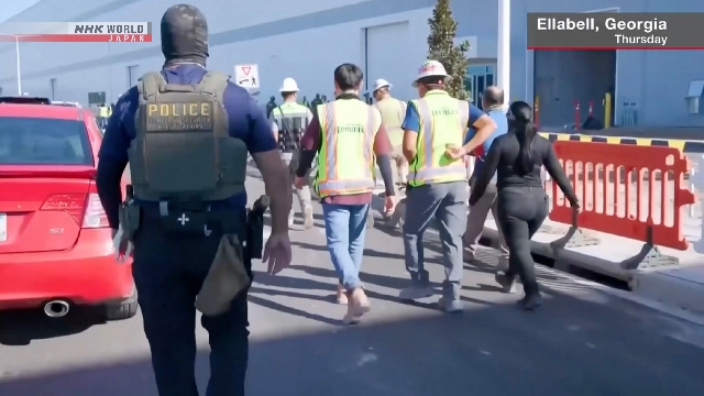 3 Japaner, die auch in Einwanderungsangriff auf das S.Koreanische Werk in Georgia, USA, festgehalten werden
