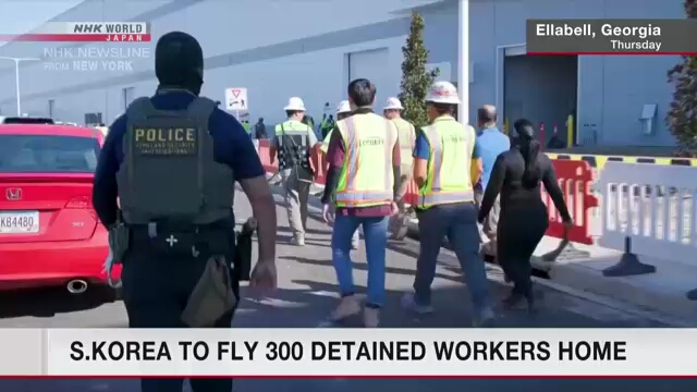 Südkorea fliegt 300 inhaftierte Arbeiter nach Hause aus den USA