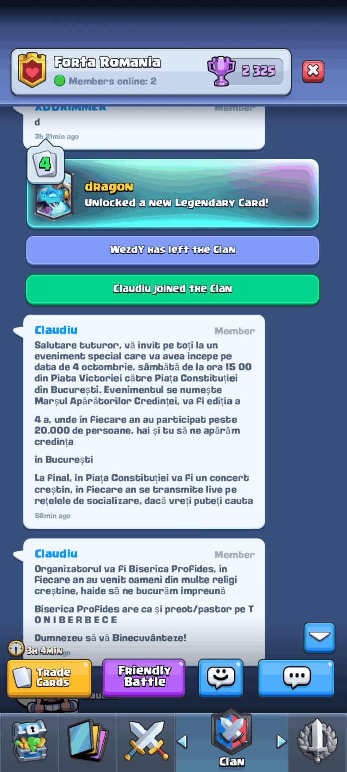 Nachricht auf Clash Royale empfangen