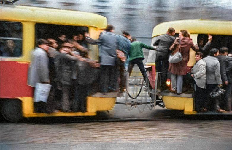 Rush Hour in Bukarest im Jahr 1982