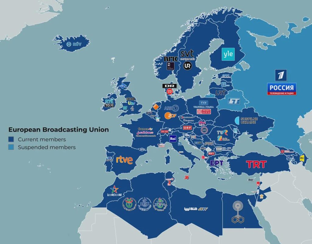 Die 68 EBU -Sender, um über Israel aus Eurovision zu stimmen