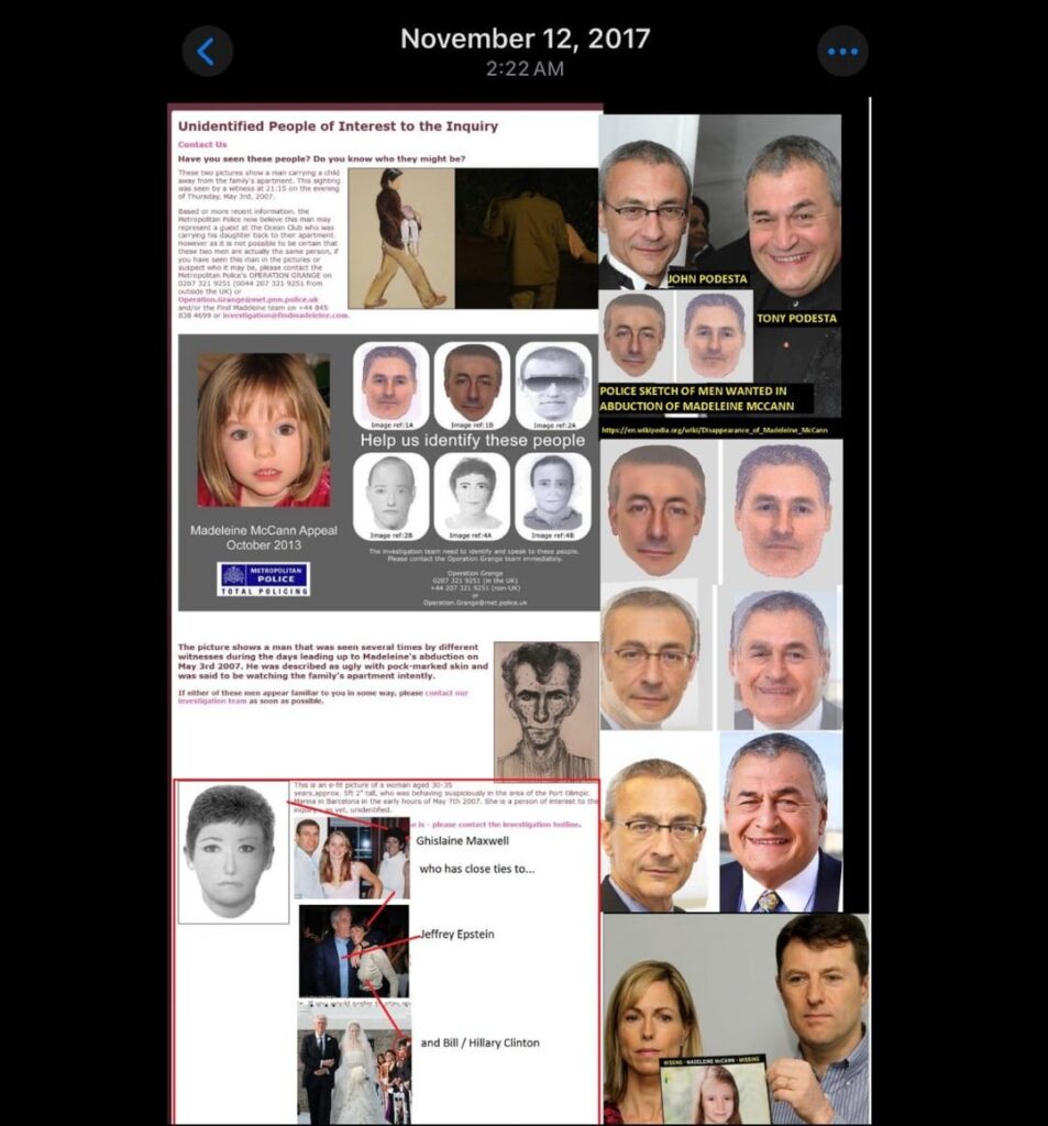 Das gesuchte Poster, das 2017 alles begann. Das berühmte Foto von Prinz Andrew unten und Ghislaine bei Chelsea Clintons Hochzeit.