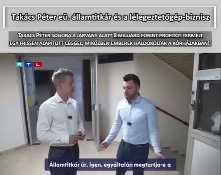 András Kulja/RTL Club -Video über Takács 8 Milliarden Beatmungsgeschäft