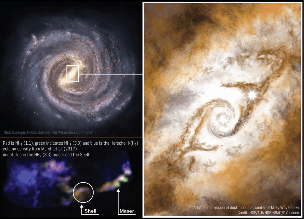 Astronomen entdecken eine massive molekulare Wolke, die auf milchige Weise verborgen ist. Die riesige Molekülwolke (GMC) beträgt ungefähr 60 Parsecs - oder 200 Lichtjahre -.