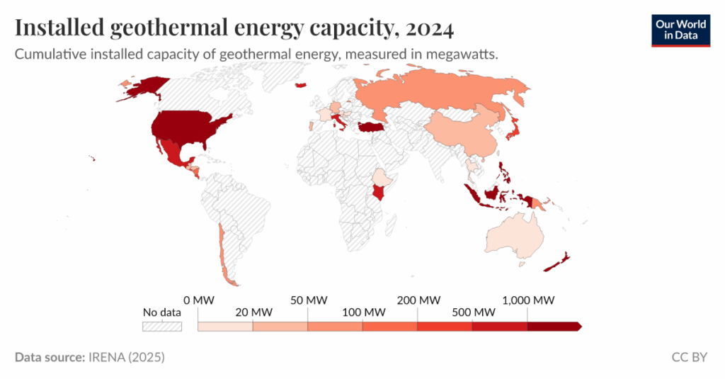 Installierte geothermische Energiekapazität