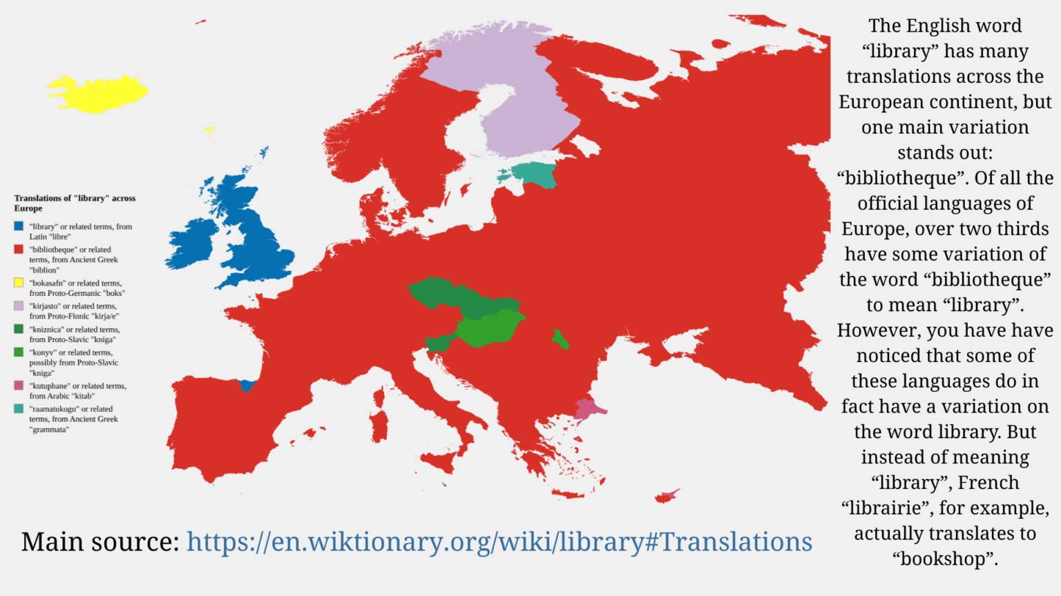 Übersetzungen der "Bibliothek" in ganz Europa