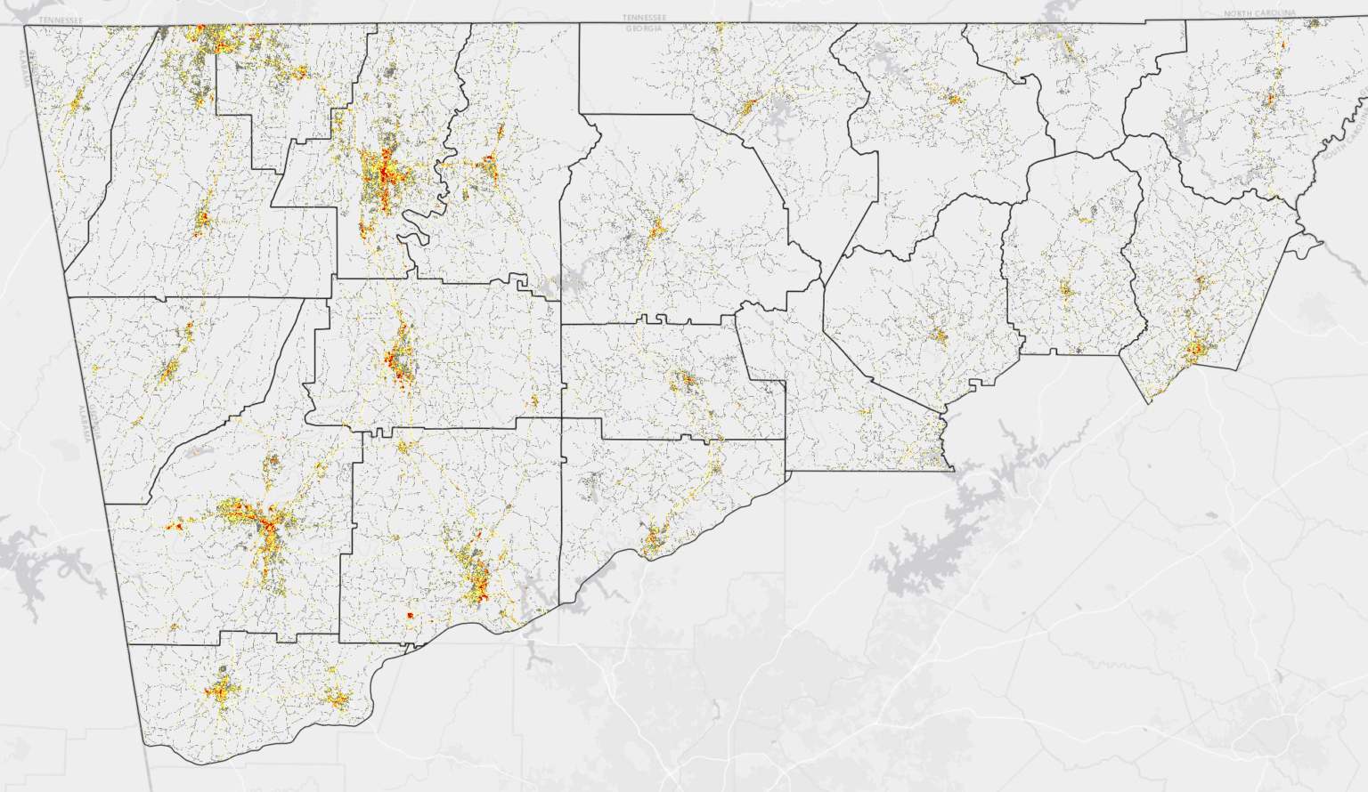 [OC] Stadtentwicklung N Georgia Visualisierung, NLCD -Daten in QGIS (Frage)