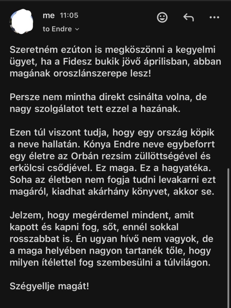 Nachricht an Endre Kónya auch!