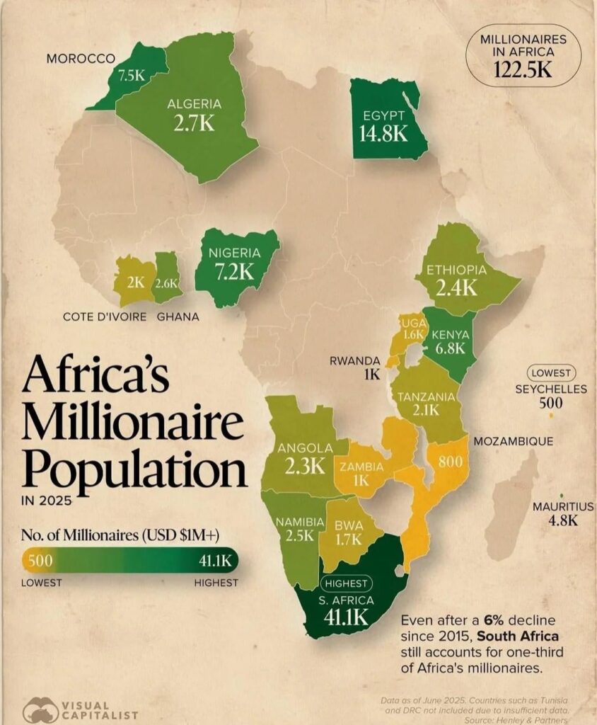 Afrikas Millionär Bevölkerung im Jahr 2025