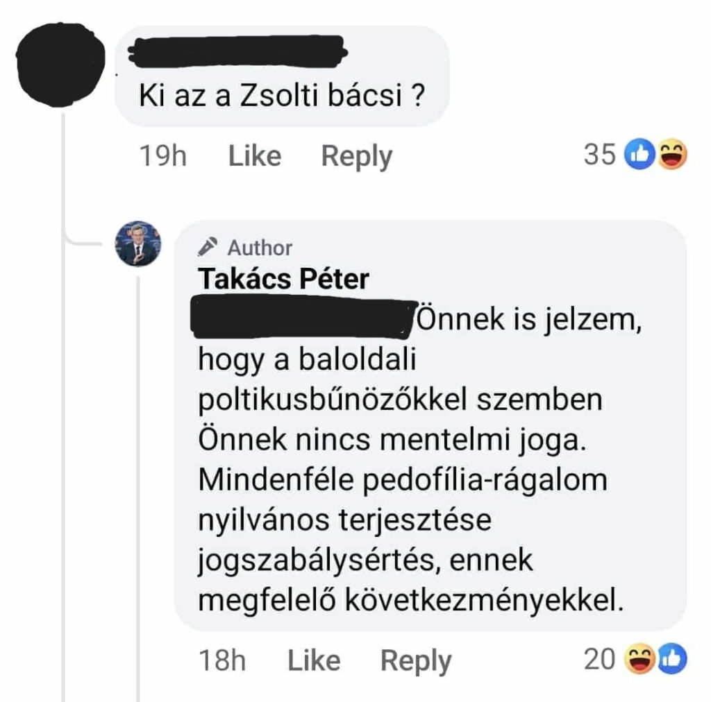 Péter Takács mit rechtlichen Konsequenzen bedroht