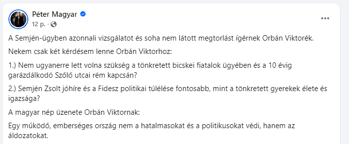 Ungarische zwei Fragen Viki im Semjén -Fall