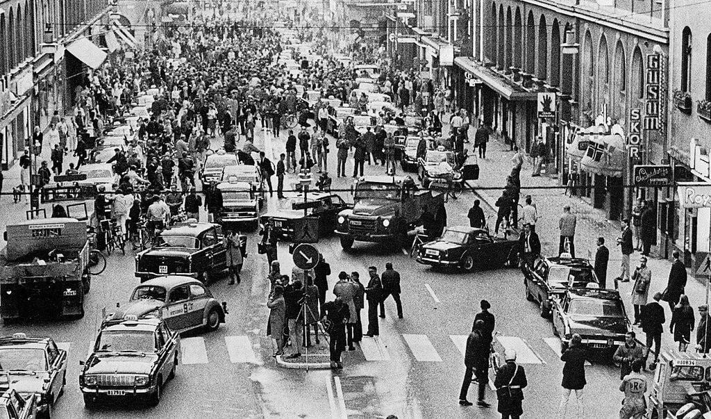 3. September 1967: Schweden wechselte vom linken Verkehr zum rechten Verkehr