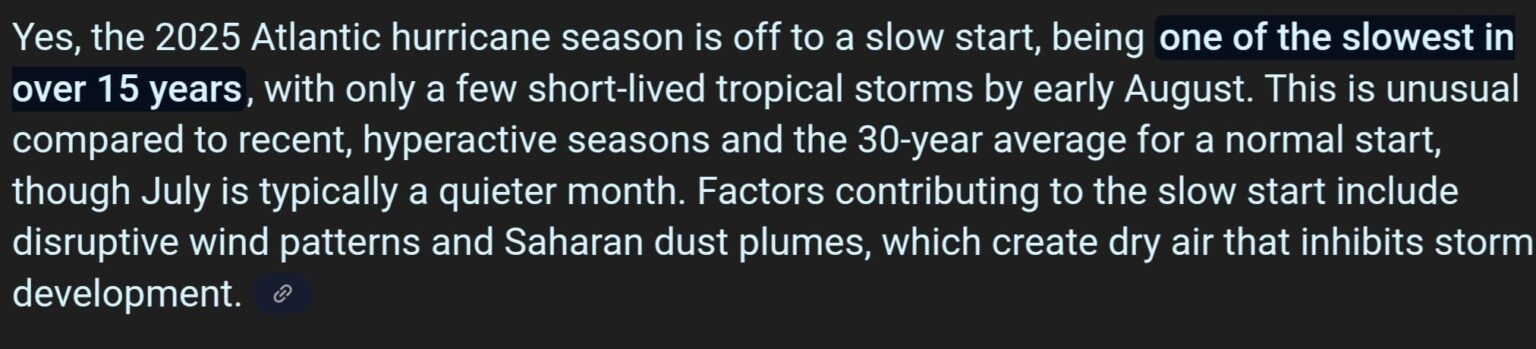 Langsamste Hurrikan -Saison seit 15 Jahren, da Florida Wettermodifikation verbietet