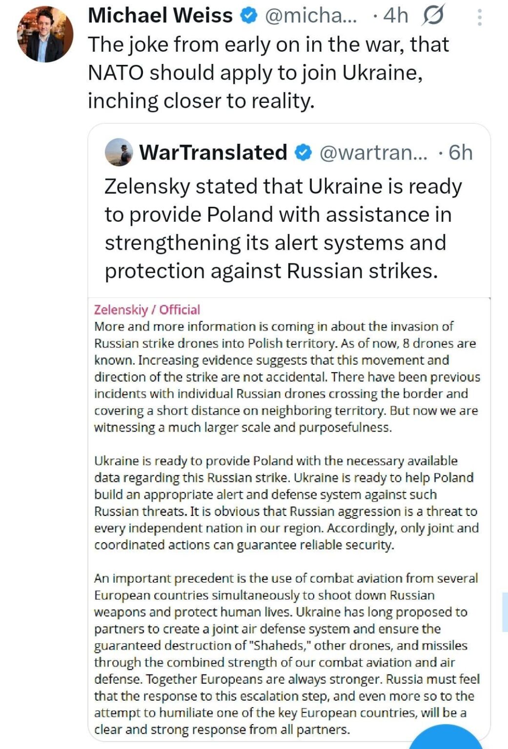 Die NATO hält sich an die Ukraine