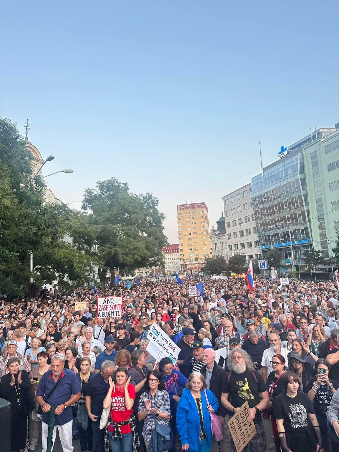 Foto aus dem gestrigen Protest in Bratislava, Slowakei