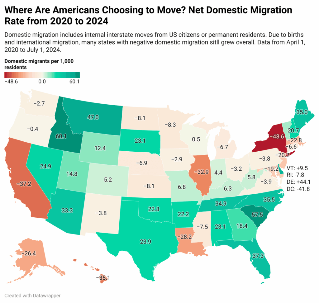 [OC] Wo haben sich die Amerikaner in den letzten Jahren entschieden? (Und warum Demokraten Wohnraum bauen müssen)