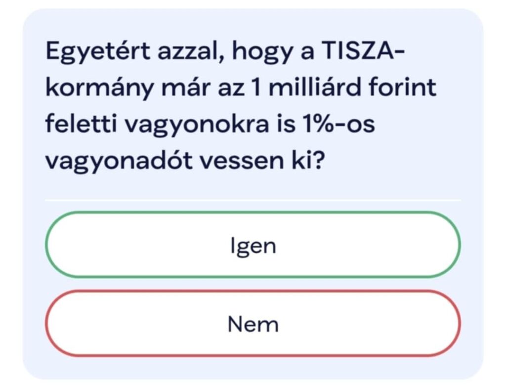 Die Tisza bittet Menschen in der Stimme der neuen Nation nach der Besteuerung des Vermögens über 1 Milliarde Forint
