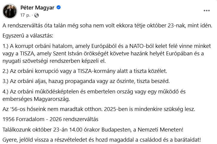23. Oktober 14:00 Uhr Deák Tér | Russland oder Europa, das sind 2026 Einsätze! In der Zwischenzeit muss man Kraft zeigen!