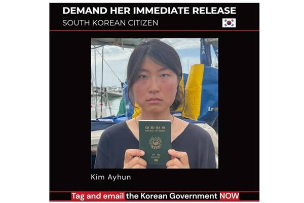 Südkoreanischer Aktivist und andere an Bord des beschlagnahmten Schiffes ins Gefängnis im Süden Israels verlegt