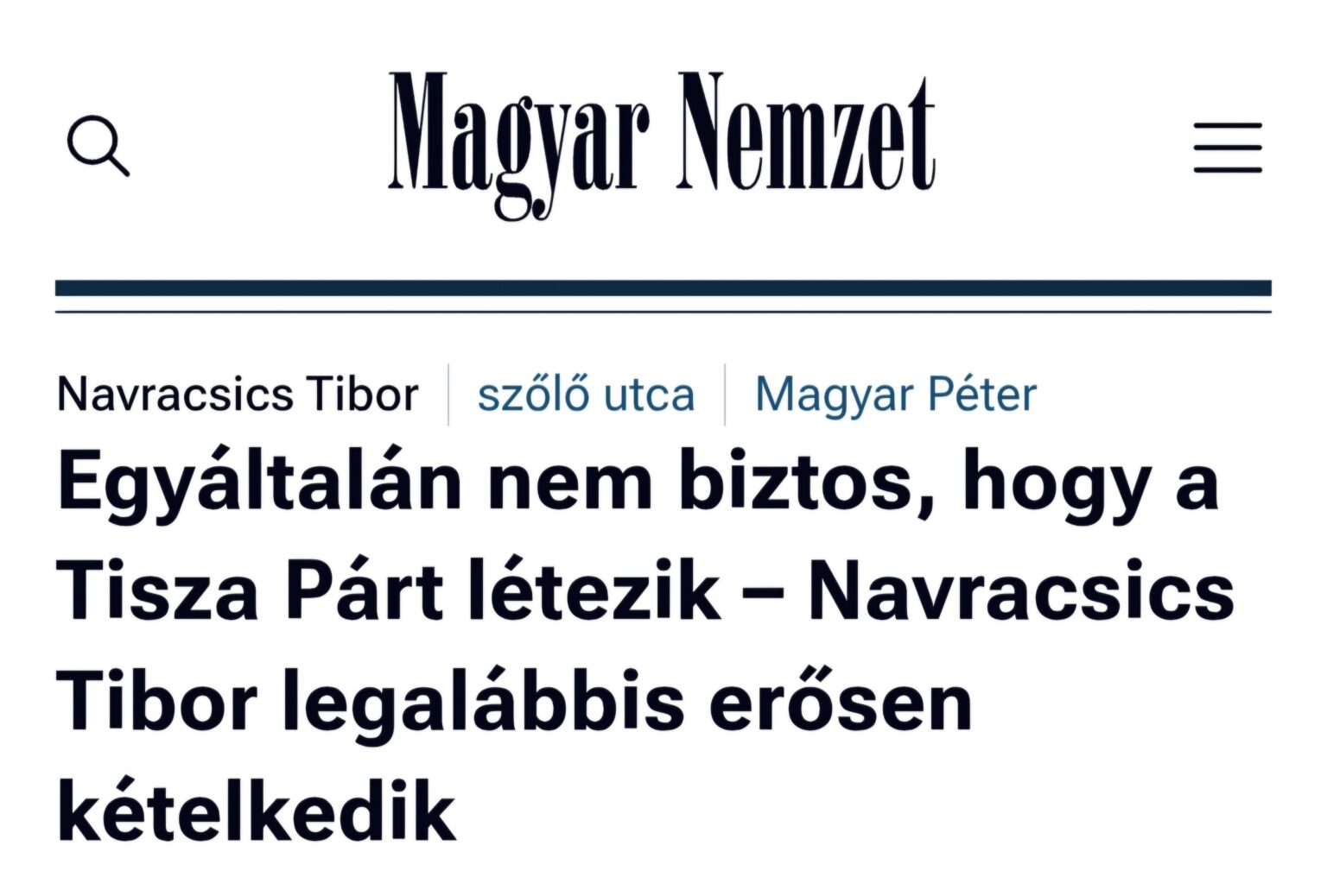 Tisza Denials DPK. Gründer: Tibor Navracsics