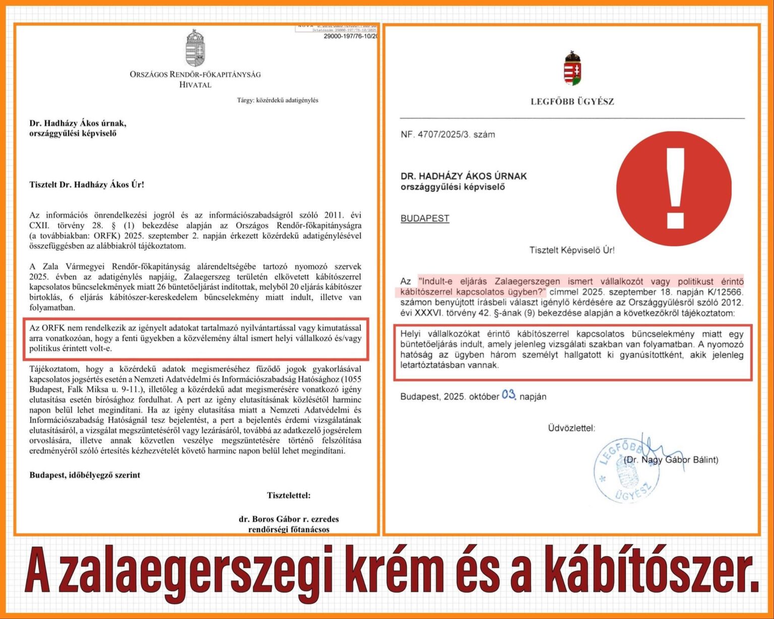 Die Polizei konnte einen Vertreter von Fidesz und den Zalaegerszeg -Tender -König auf der Party (Hadházy’s Posten) einsammeln (Hadházy) Die Polizei konnte einen Vertreter von Fidesz und den Zalaegerszeg -Tender -König auf der Party (Hadházy's Posten) einsammeln (Hadházy)