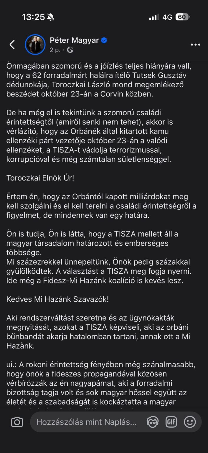 Abgeordneter: László Toroczkai und die Fidesz-Satellitenpartei Mi Hazánk überquerten am 23. Oktober eine Grenze. Abgeordneter: László Toroczkai und die Fidesz-Satellitenpartei Mi Hazánk überquerten am 23. Oktober eine Grenze.