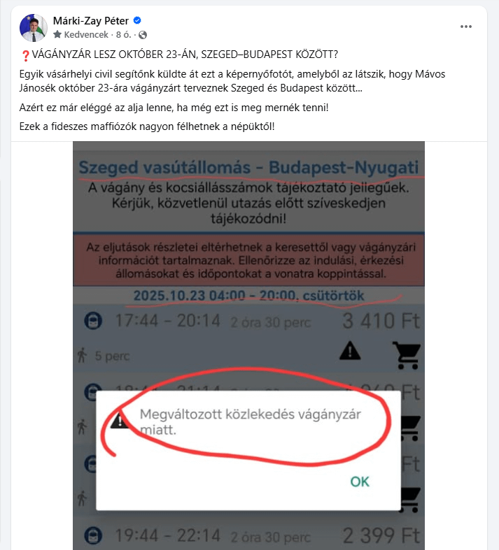 MZP macht auf etwas Interessantes aufmerksam. Ist es möglich, dass sie auch die Tisza-Veranstaltung schwächen wollen?