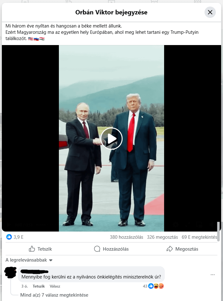 Einer unserer Mitbürger stellte eine große Frage zum Putin-Trump-Termin, auf die wir natürlich nie eine Antwort bekommen werden