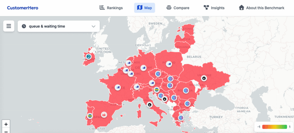 Welche Non-Food-Discountkette lässt Kunden am längsten warten? Basierend auf 1,2 Millionen Google Maps-Bewertungen aus dem CustomerHero Non-Food Retail CX Benchmark 2025