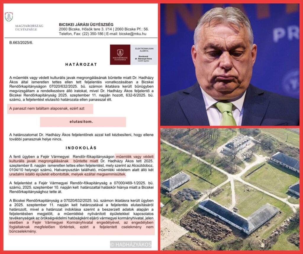Nach Angaben der Staatsanwaltschaft kam es in Hatvanpuszt zu keiner historischen Zerstörung … (Hadházy) Nach Angaben der Staatsanwaltschaft kam es in Hatvanpuszt zu keiner historischen Zerstörung ... (Hadházy)