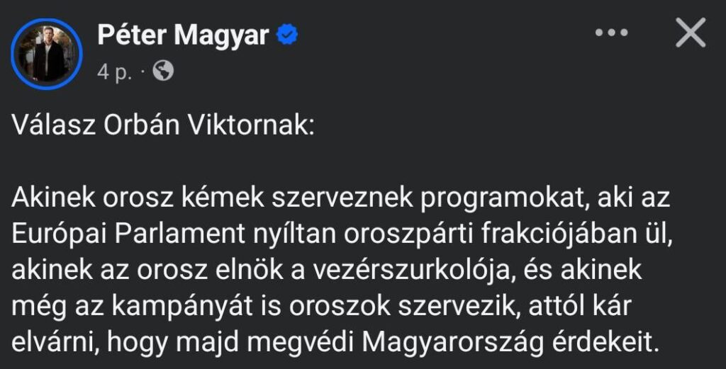 Péter Magyar: Antwort auf Viktor Orbán