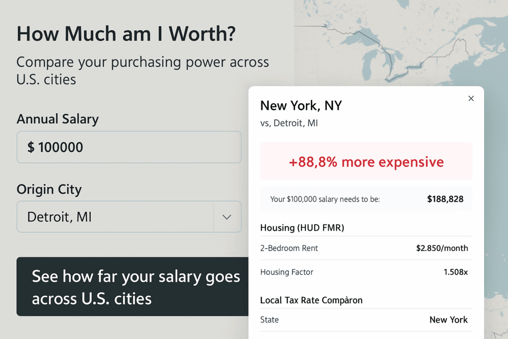 [OC] Visualisieren, wie weit Ihr Geld in den US