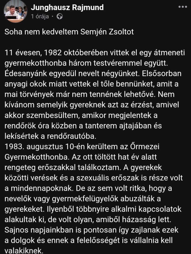 Xi. Vertreter des Distrikts Fidesz trat ZSOLT Semjén bei. Es ist besser, es hier zu haben, um zu sehen, ob der ursprüngliche Beitrag zu Nebel wird.