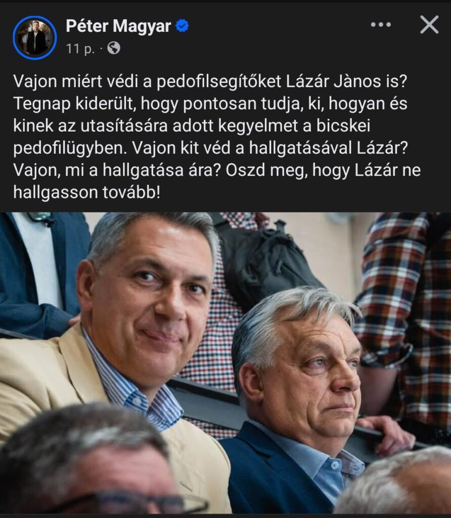 Péter Magyar: Warum schützt János Lázár pädophile Helfer?