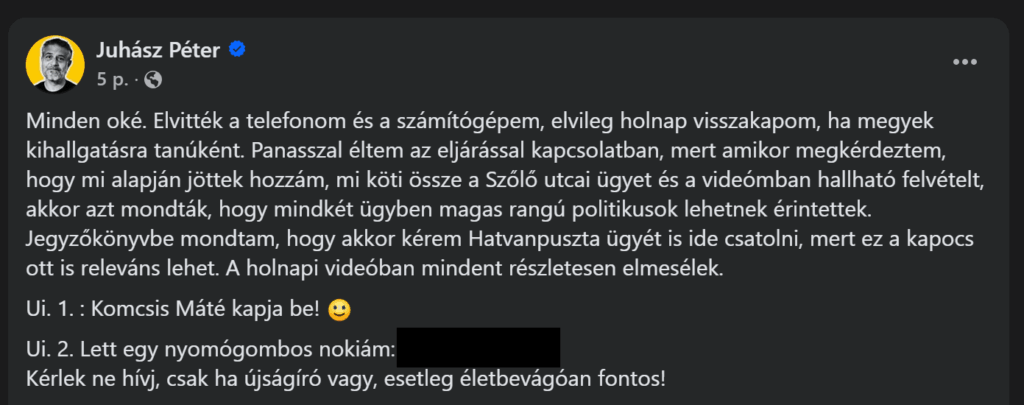 Peter Juhász reagierte auf die heutigen Ereignisse