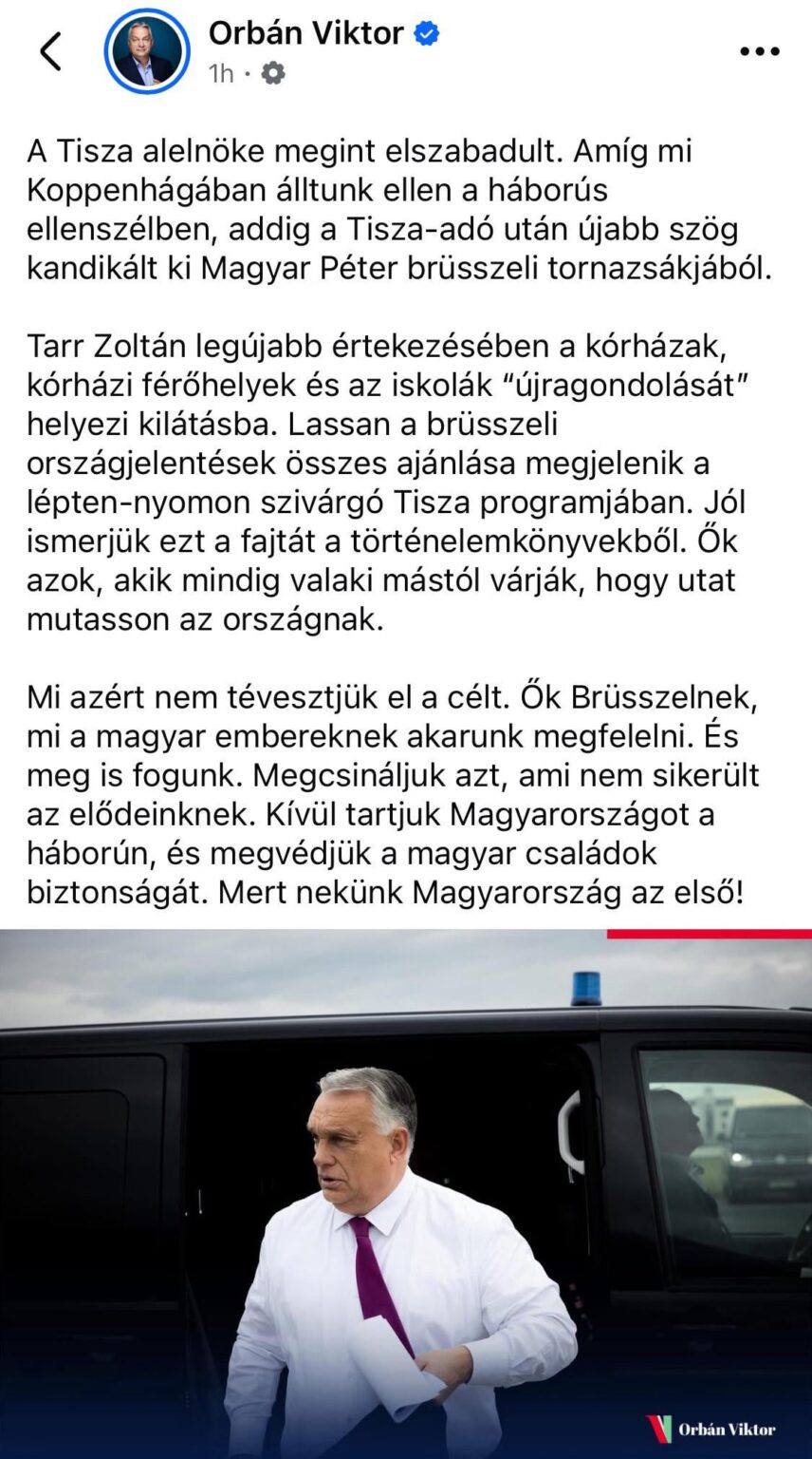 Laut Orbitron möchte die Tisza Krankenhäuser und Schulen einrichten. Laut Orbitron möchte die Tisza Krankenhäuser und Schulen einrichten.