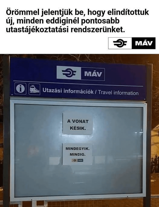 Máv Info hörte nicht auf.