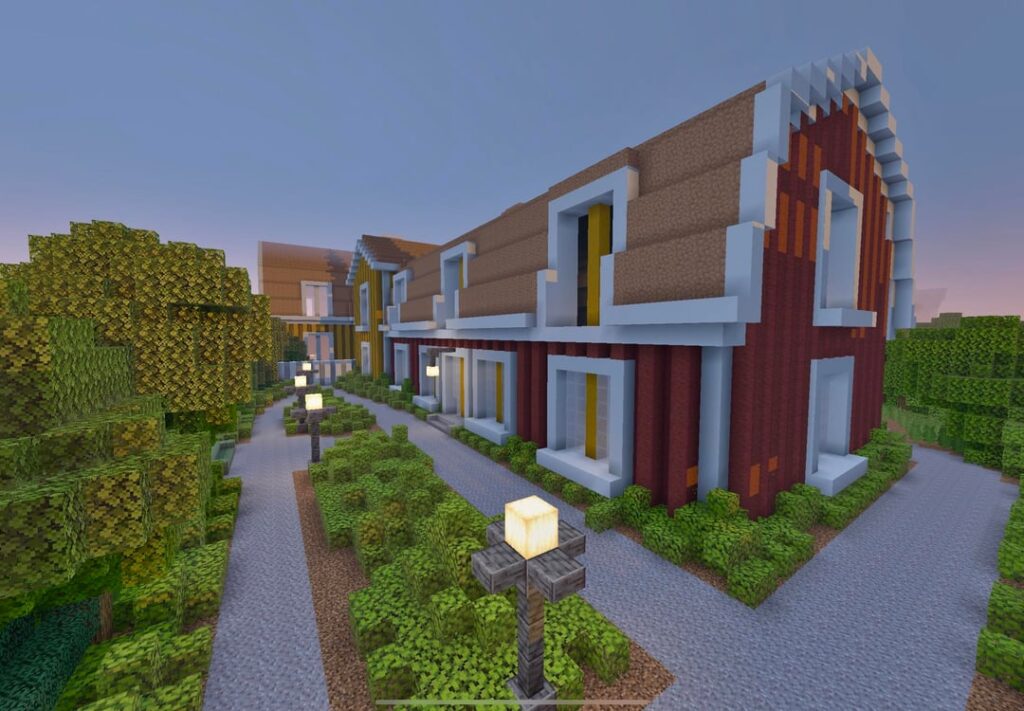 Habe in Minecraft ein typisch schwedisches Holzpaneelhaus nach dem Vorbild eines Hauses in Malmköping gebaut🇸🇪