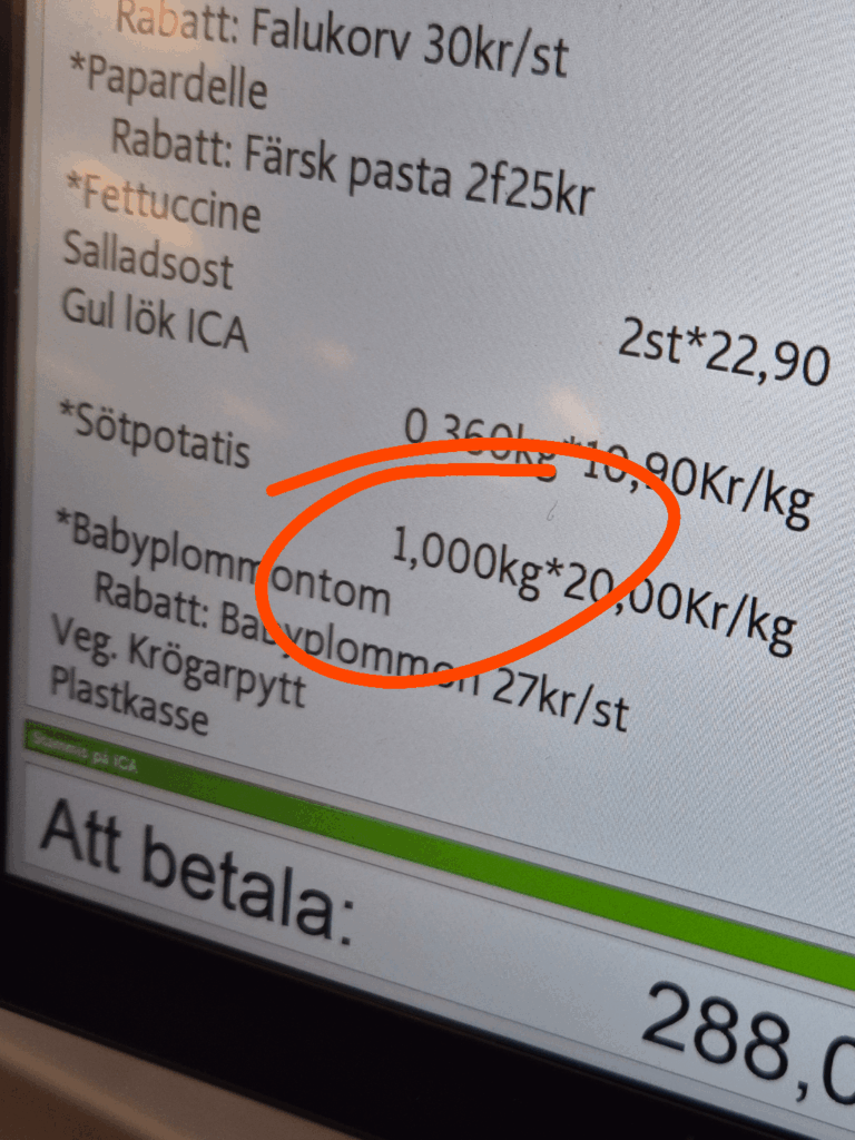 Die Frau verlangte „etwa ein Kilo“ Süßkartoffeln
