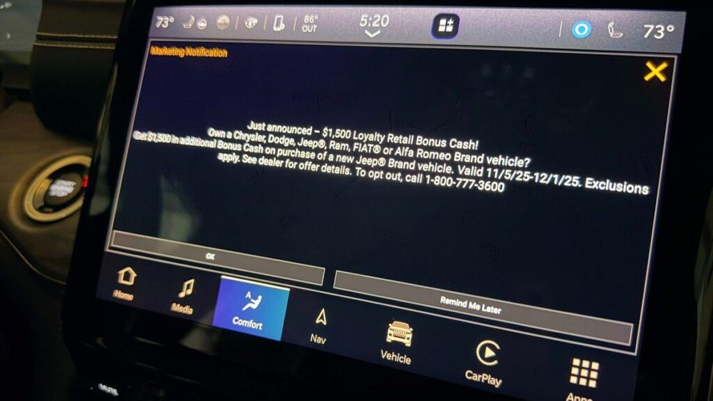 Stellantis überschwemmt die Bildschirme seiner Besitzer mit Pop-up-Anzeigen für Neuwagenrabatte