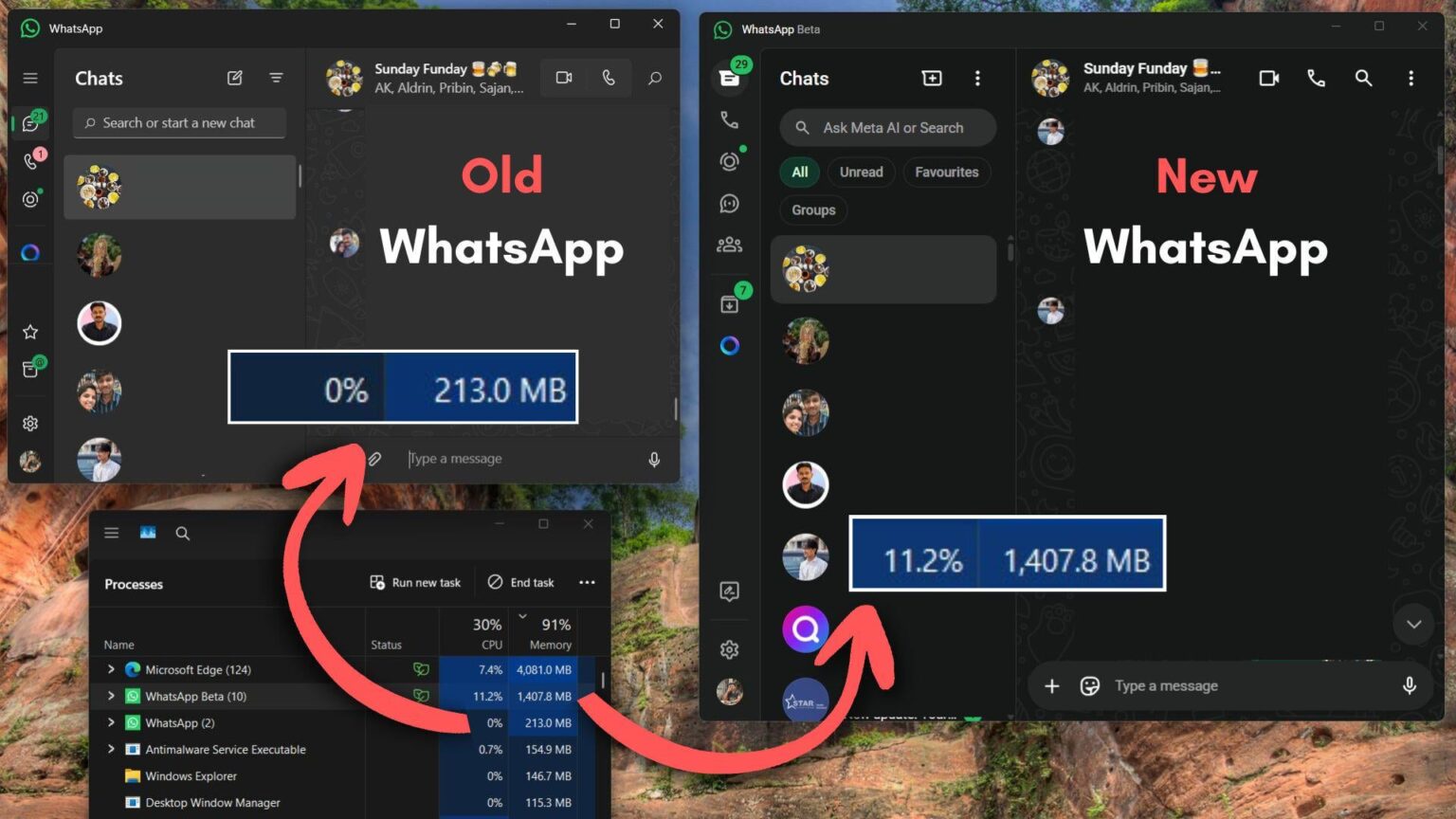 Ich habe das neue WhatsApp für Windows 11 (einen Web-Wrapper) getestet und es ist ein Performance-Albtraum