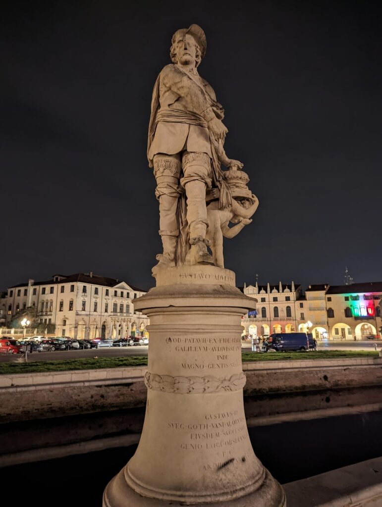 Statue von Gustav Adolf in Padua, Italien – errichtet zum Gedenken an seine angebliche Reise dorthin, obwohl er tatsächlich nie dort war