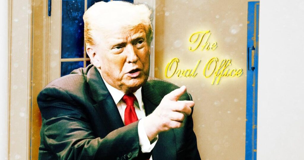 Trump, 79, fügt ein neues Schild hinzu, um ihn daran zu erinnern, wo er arbeitet